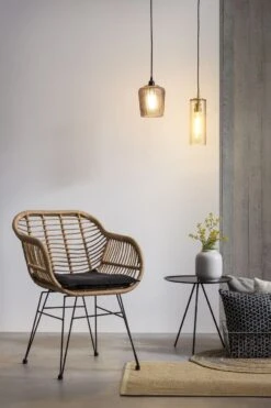 Armlehnstuhl Rattanoptik 2er Set Natur