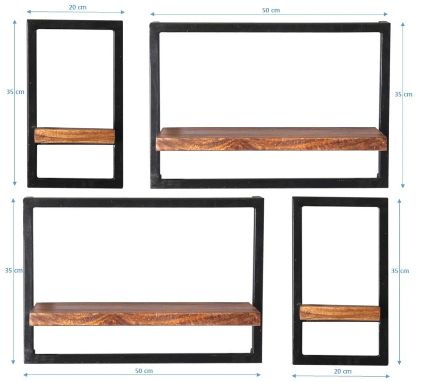 PANAMA Wandregal-Set, 4-teilig 09200-03 2 PANAMA Wandregal-Set, 4-teilig 09200-03 – Bild 2