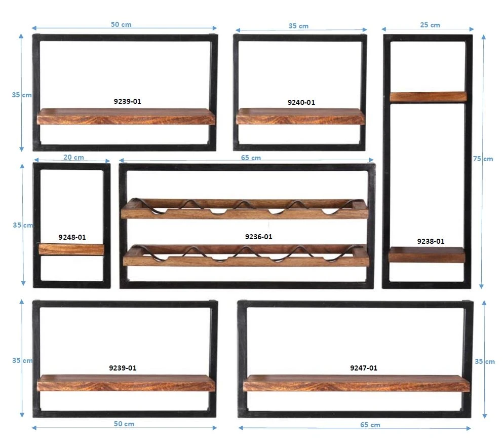 PANAMA Wandregal-Set, 7-teilig 09200-02 2 PANAMA Wandregal-Set, 7-teilig 09200-02 – Bild 2