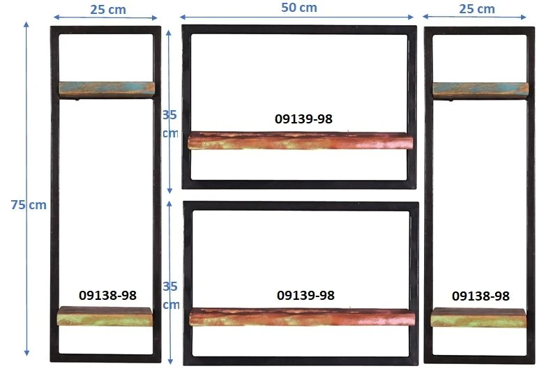 RIVERBOAT Wandregal-Set, 4-teilig 09101-14 2 RIVERBOAT Wandregal-Set, 4-teilig 09101-14 – Bild 2