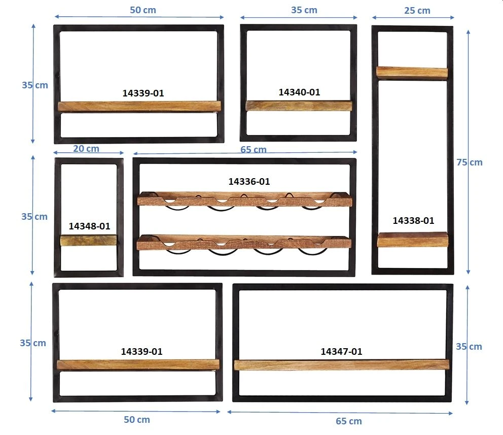 SIDNEY Wandregal-Set, 7-teilig 14300-02 2 SIDNEY Wandregal-Set, 7-teilig 14300-02 – Bild 2