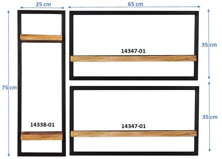 SIDNEY Wandregal-Set, 3-teilig 14300-09 2 SIDNEY Wandregal-Set, 3-teilig 14300-09 – Bild 2