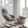 Schaukelstuhl Grau Texturstoff 395608