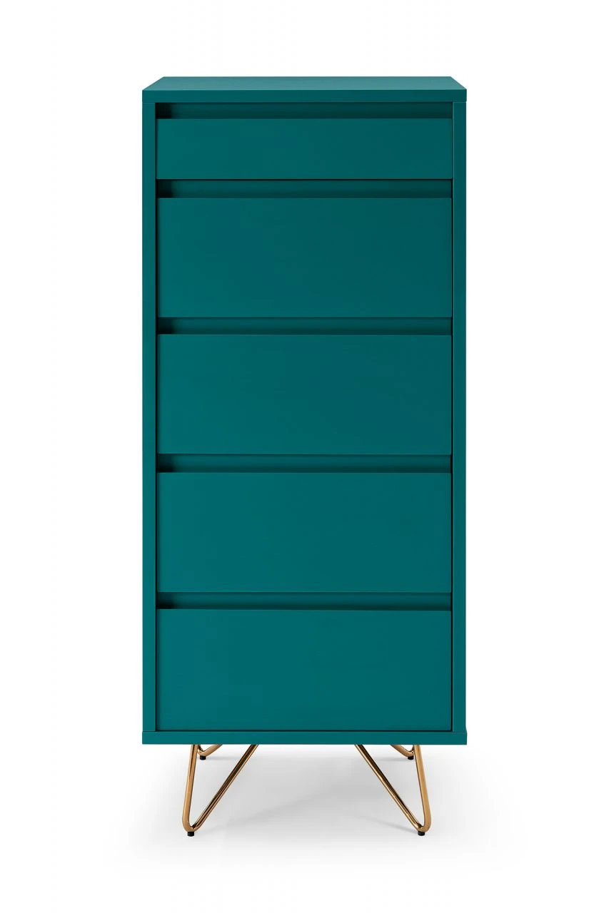 Kommode Hoch Mit 4 Schubladen Und 1 Fach, Inkl. Spiegel 2 Kommode Hoch Mit 4 Schubladen Und 1 Fach, Inkl. Spiegel – Bild 2