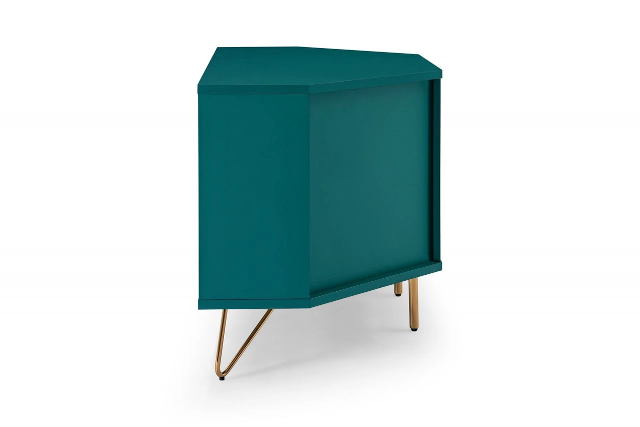 Eck TV-Lowboard Mit Schublade, Klappfach Und Offenem Fach 4 Eck TV-Lowboard Mit Schublade, Klappfach Und Offenem Fach – Bild 4