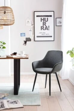 Armlehnstuhl 2er Set Strukturstoff