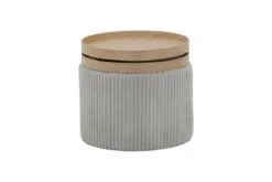 Beistelltisch Hellgrau Texturstoff 390405