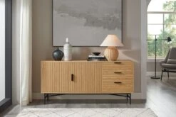 Sideboard 160 Cm Eiche Echtholzfurnier 371657