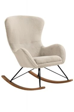 Schaukelstuhl Lammfell-Optik